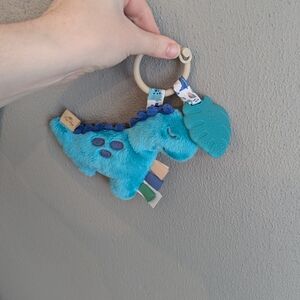 Itzy Ritzy Blue Dinosaur Plush with Teether